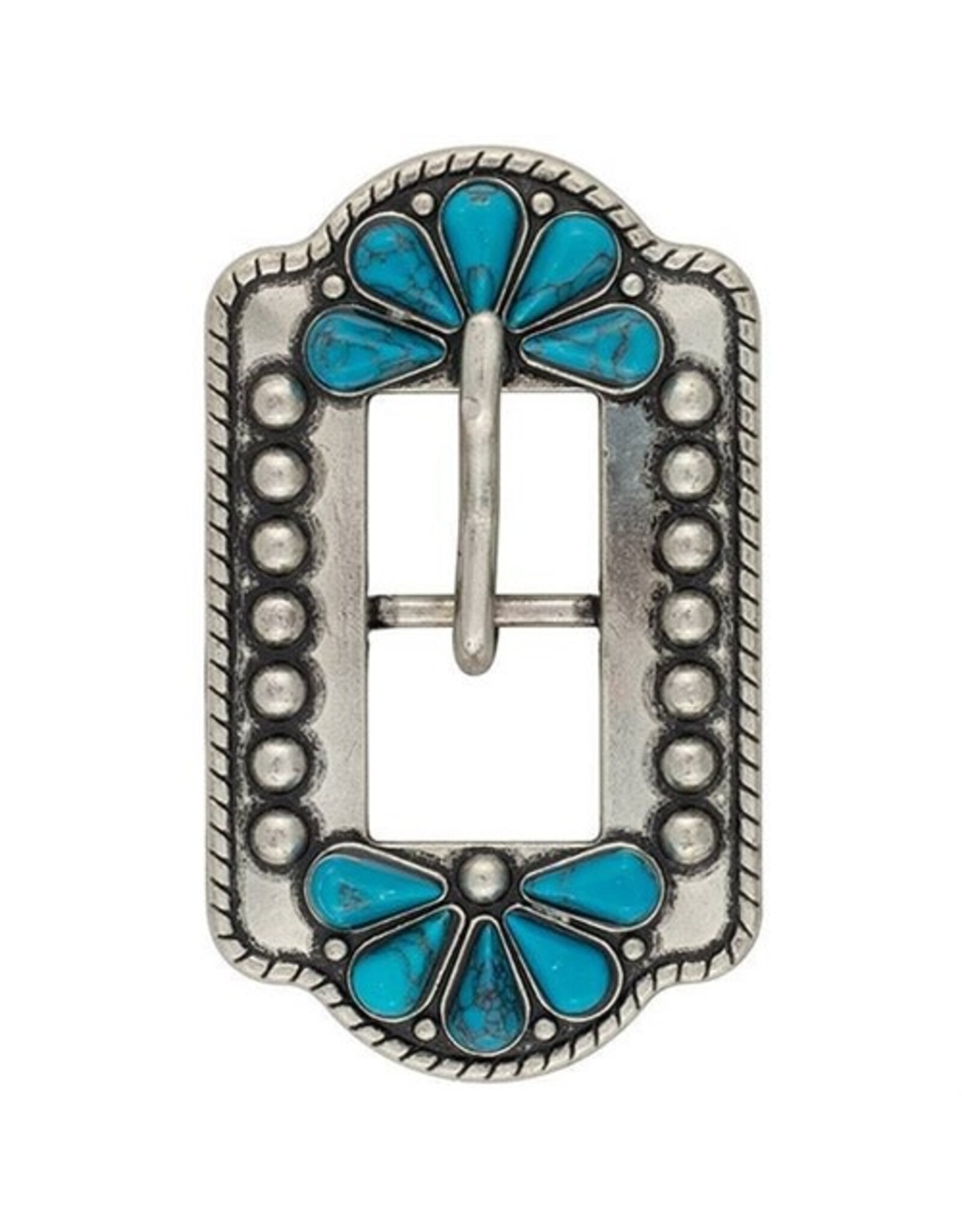 Turquoise Flower Buckle 1" - 01987-AN-1
