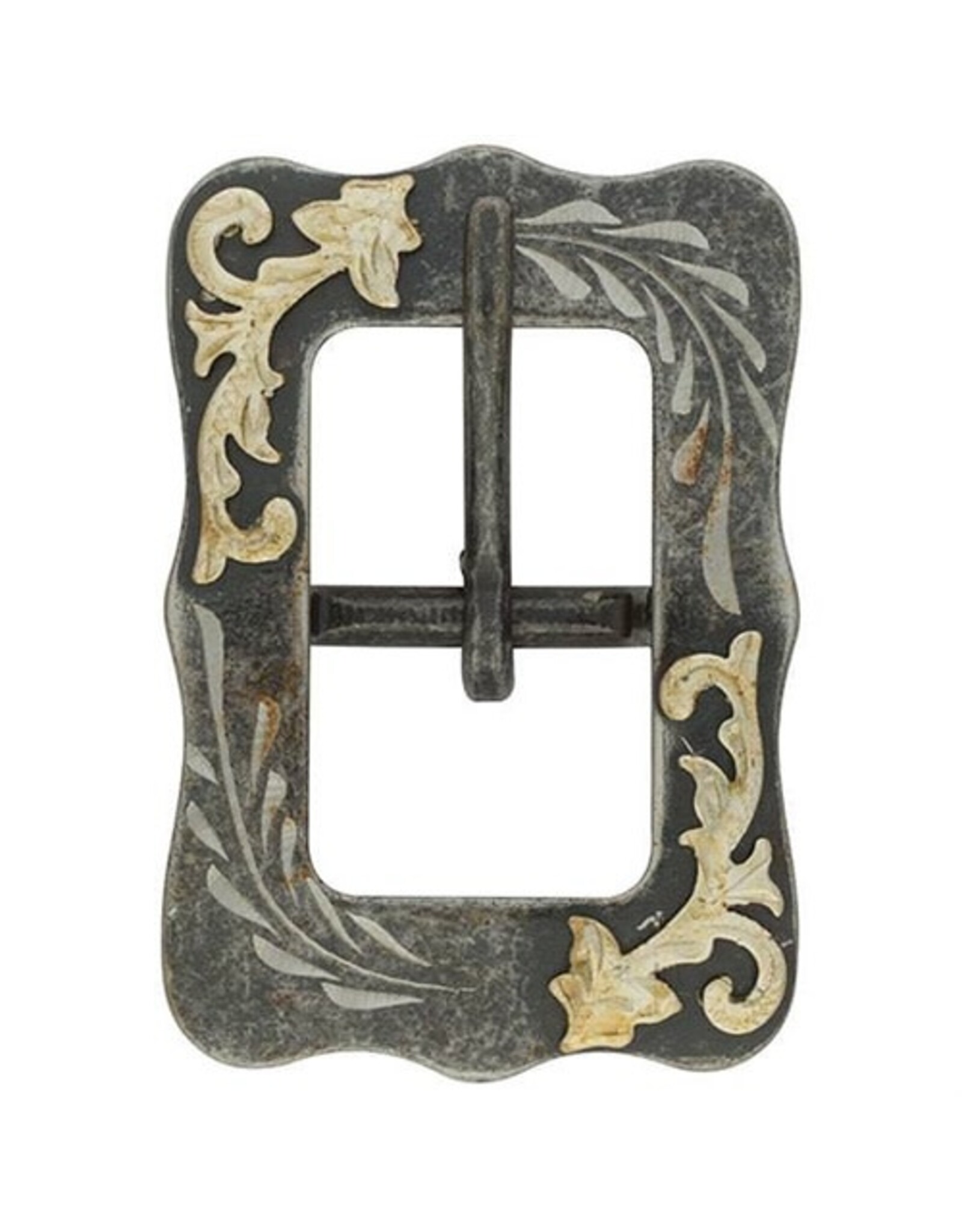 Contoured Center Bar Buckle Buffed Black Steel  3/4" - BLACK - 01872- 3/4