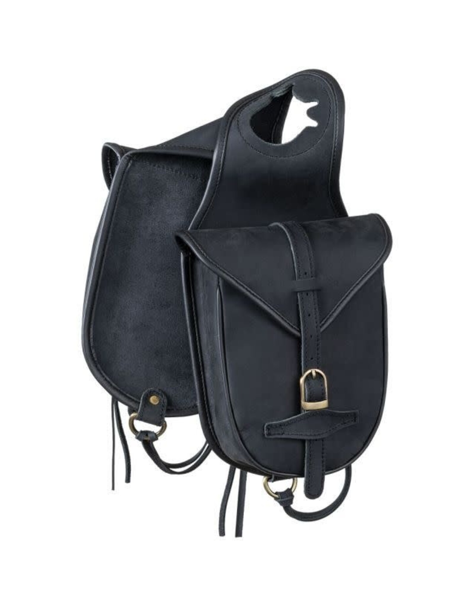Black Soft Leather Horn Bag -24-311