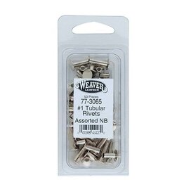 Assorted #1 Tubular Rivets Nickel Brass - 77-3065