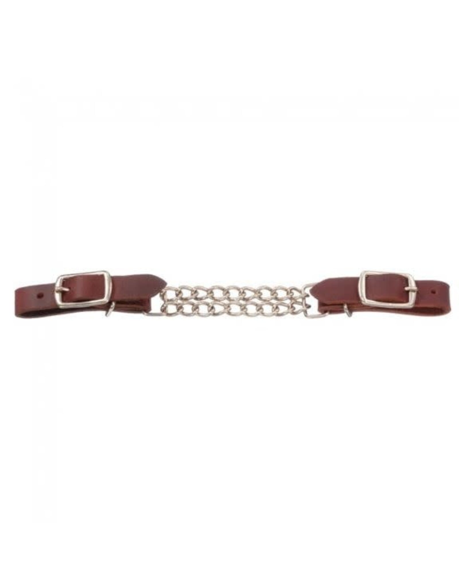 DR Leather Curb Chain with double chain - Medium Brown - 3255-MB