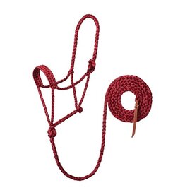 Braided Rope Halter with 10' Lead - Dark Red - 35-7820-20