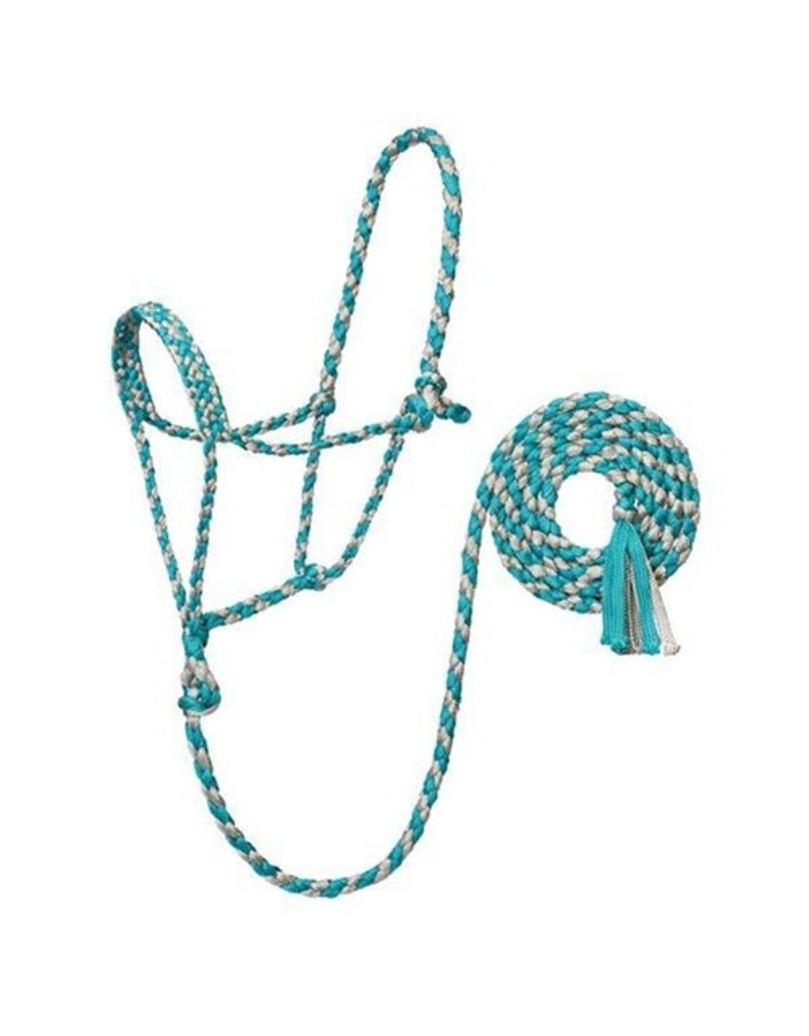 Weaver Braided Rope Halter with 10' Turquoise/Grey - 35-7820-114