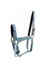 COUNTRY LEGEND FEATHER PRINT PADDED HALTER - LIGHT BLUE- HORSE - 293030-20/H