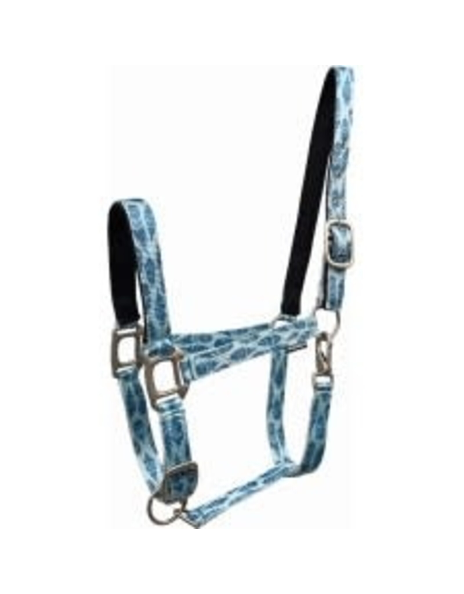 COUNTRY LEGEND FEATHER PRINT PADDED HALTER - LIGHT BLUE- HORSE - 293030-20/H