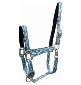 COUNTRY LEGEND FEATHER PRINT PADDED HALTER - LIGHT BLUE- HORSE - 293030-20/H