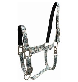 COUNTRY LEGEND CACTUS PRINT PADDED HALTER - LIGHT BLUE - HORSE - 293031-20/H