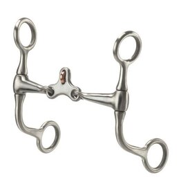 FRANCOIS GAUTHIER BRUSHED STAINLESS STEEL SHORT FLOATING SPOON BIT - 255349 - 5"(127mm) sweet iron 3 piece mouth with copper ring and copper inlays. 5?"(149mm) "C" shanks. Moderate effect.