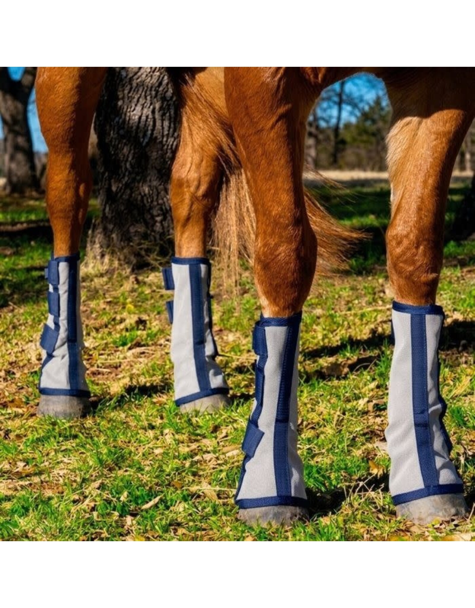 Canadian Horsewear Fly Boots 4pk - Grey - Large - 78212-L (85-910-L)