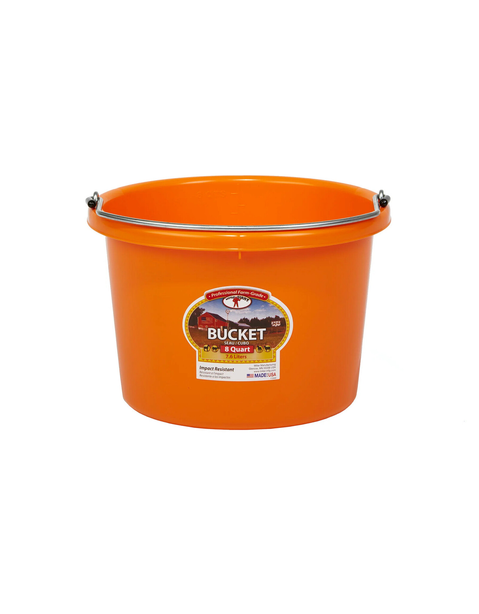 Plastic 8pt bucket Orange - 115-507