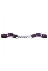 Dale Rodrigez Single Chain Leather Curb Strap - Dark Brown - 30-1364-DB