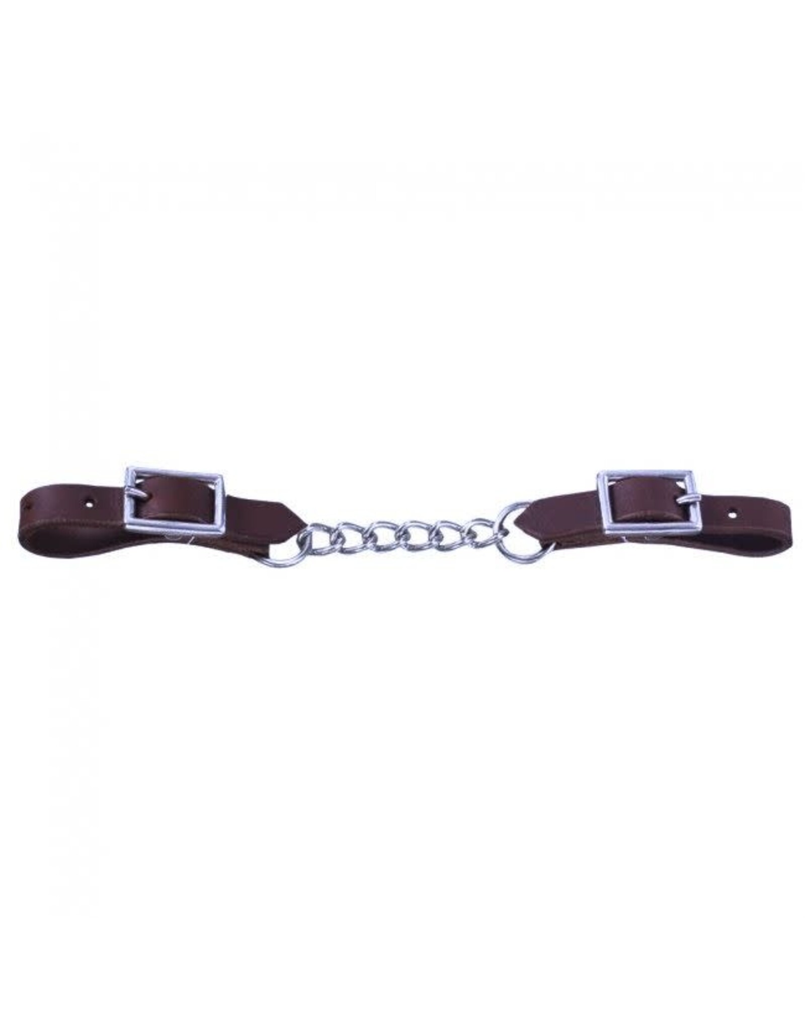 Dale Rodrigez Single Chain Leather Curb Strap - Dark Brown - 30-1364-DB