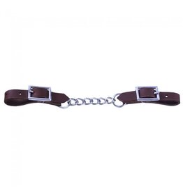 Dale Rodrigez Single Chain Leather Curb Strap - Dark Brown - 30-1364-DB