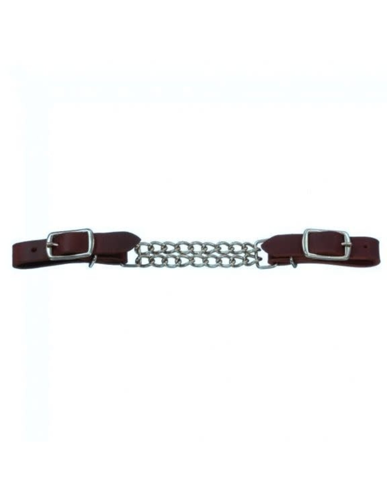 Dale Rodrigez Double Chain Leather Curb Strap - Dark Brown - 3255-DB