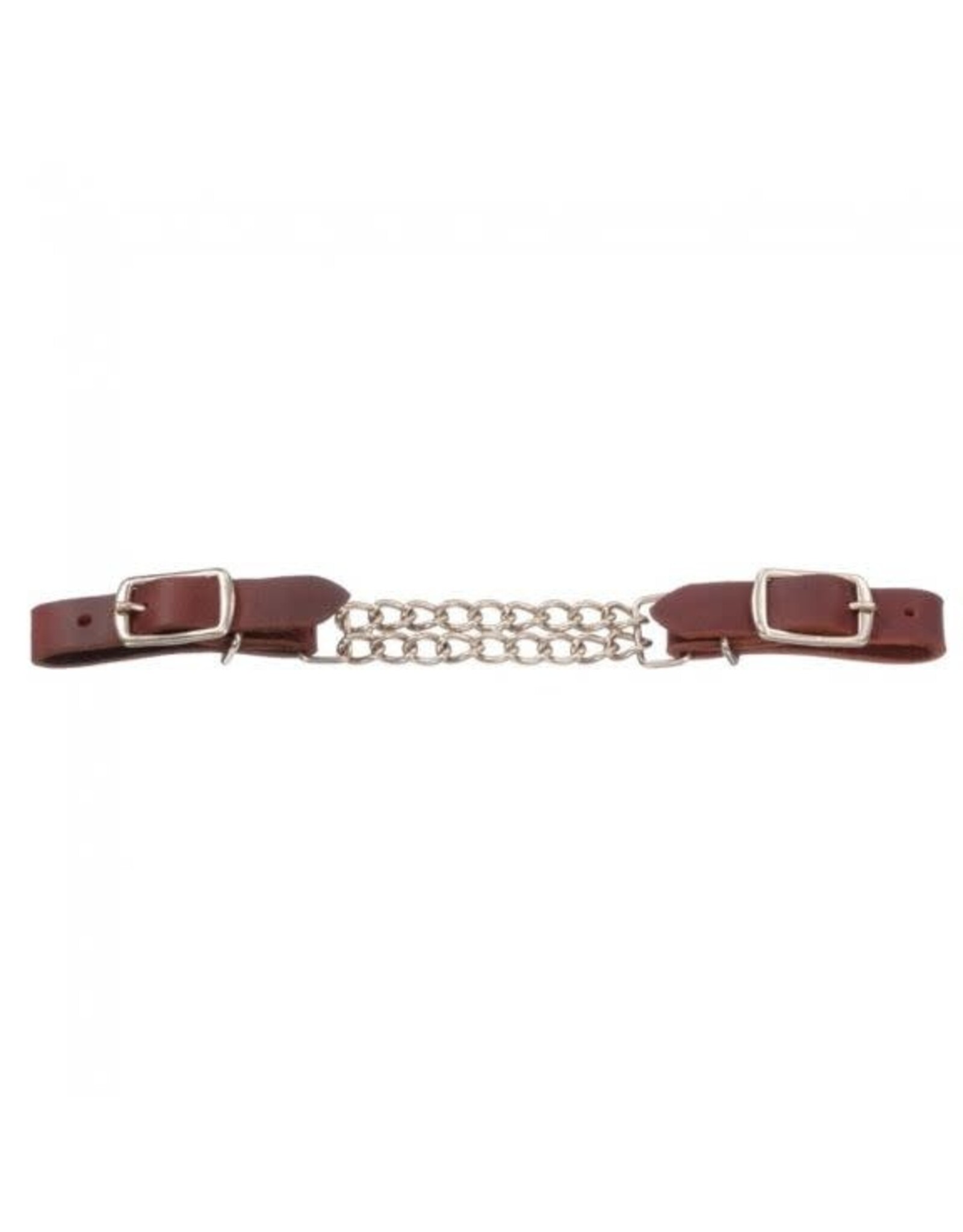 Dale Rodrigez Double Chain Leather Curb Strap - Medium Brown - 3255-MB