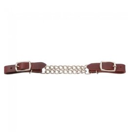 Dale Rodrigez Double Chain Leather Curb Strap - Medium Brown - 3255-MB