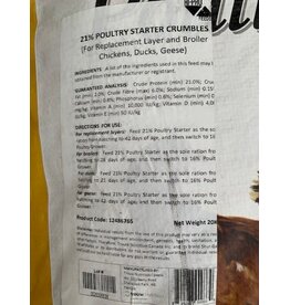 POULTRY  - 21% Chick Starter - Non Medicated 20kg  - Chicks, Ducks and Geese - 110041- 12486765