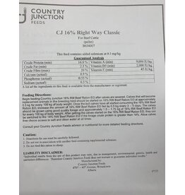 16% Right Way Classic Beef Ration Pellet -  B634007B - weaned calf ration