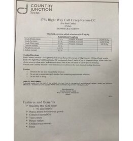 17% Right Way Calf Creep Ration EO Pellet - B630008B - 2wks to 6mo