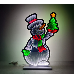 CHRISTMAS!!! Infinity Light SNOWMAN - 13" x 19"