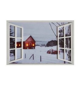 CHRISTMAS !!! Canvas Wall Art - Farm/Barn w/Timer
