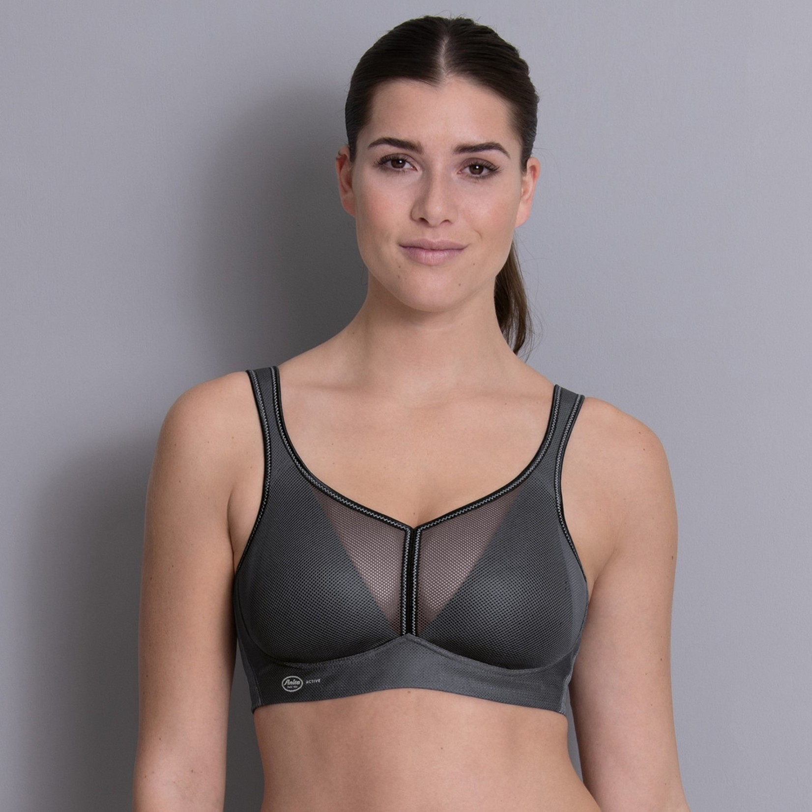 Anita Sports Bra Active Air Control Wirefree Deltapad Padded Sports Bra  Anthracite 