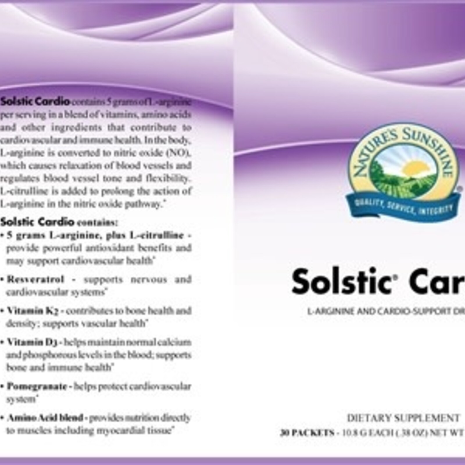 Nature's Sunshine Solstic Cardio(30 Packets)