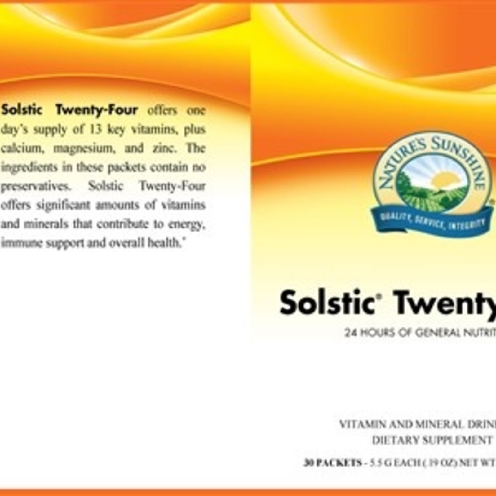 Nature's Sunshine Solstic Twenty-Four(30 Packets)