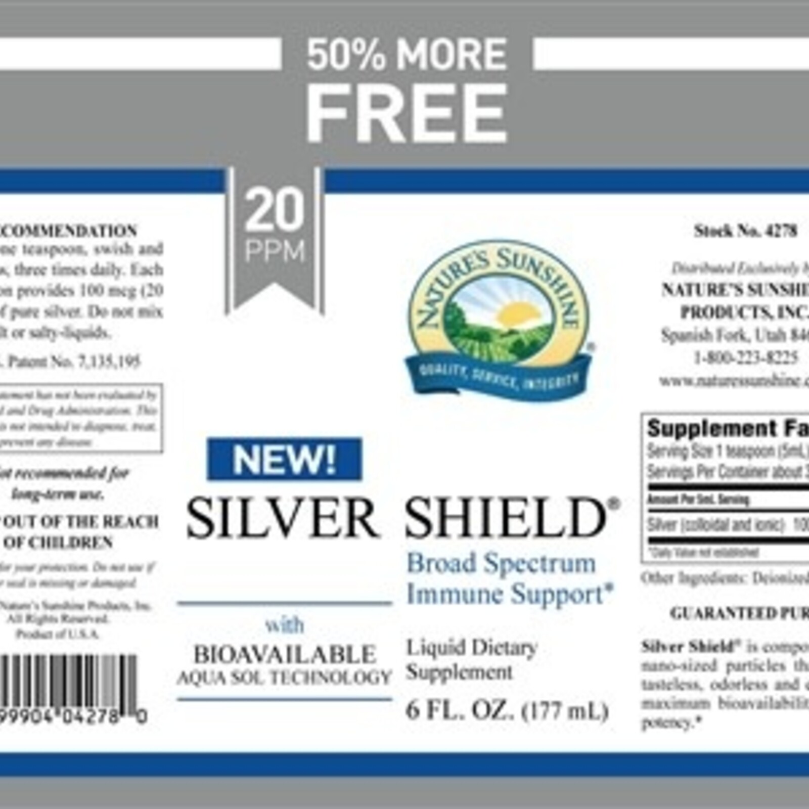 Nature's Sunshine Silver Shield w/ Aqua Sol
