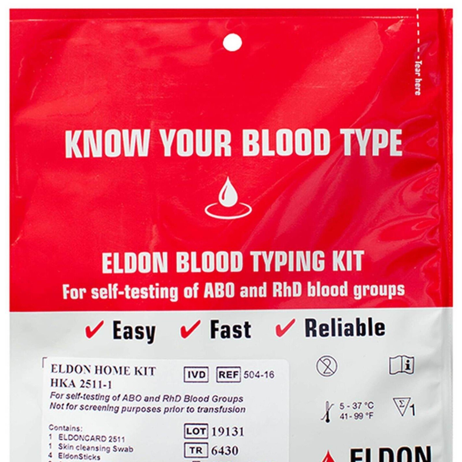 Eldon Biologicals Blood Type Test Kit