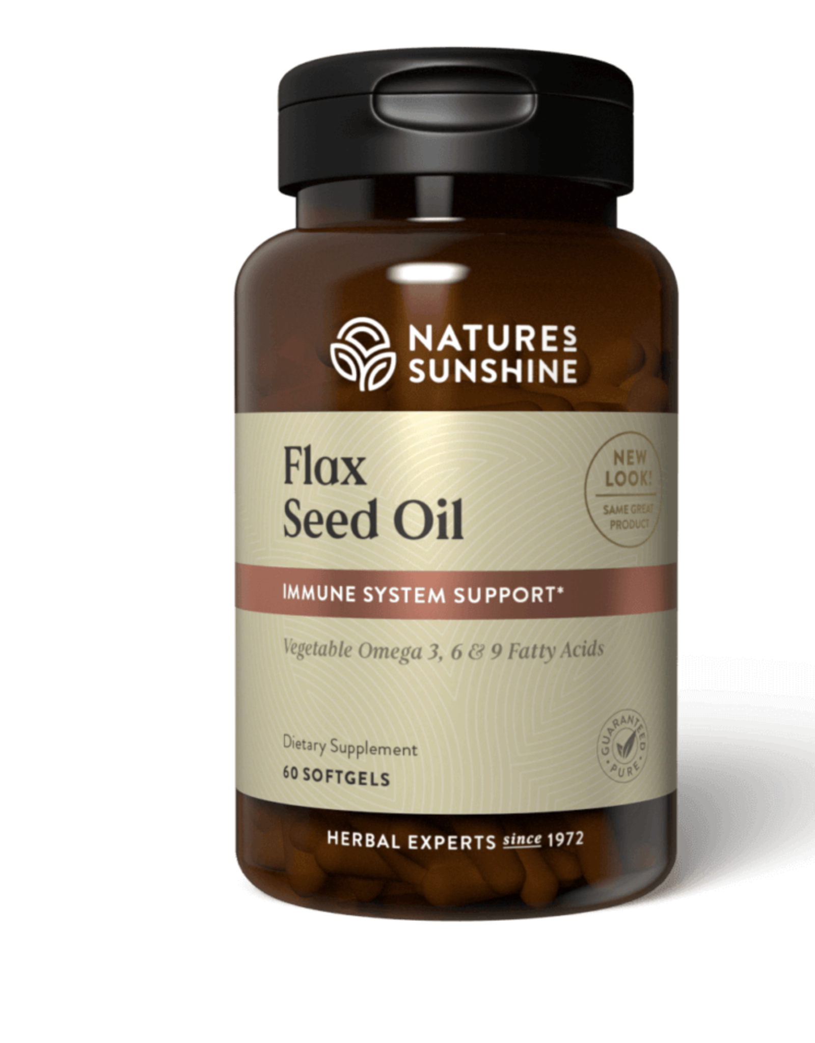 Nature's Sunshine Flax Seed  Oil w/Lignans(60 softgel caps)