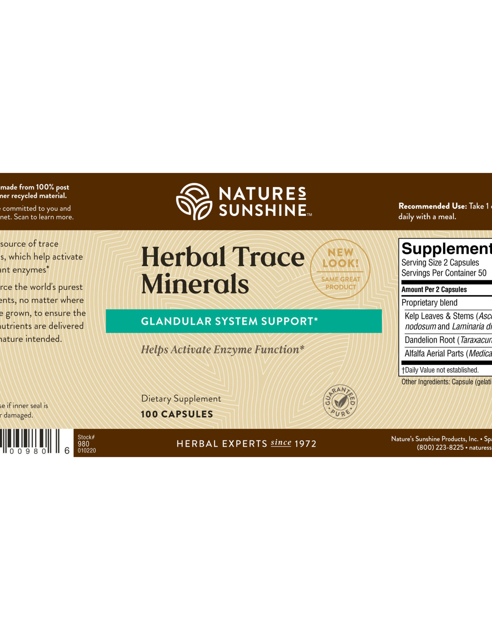 Nature's Sunshine Herbal Trace Minerals(100 caps)*