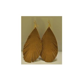 ECLectic Designs Brown Oval Leather Earrings
