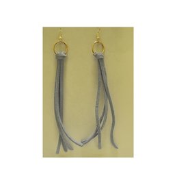 ECLectic Designs Blue Tassels on Silver Hoops Earrings