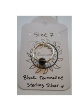 Kavisuart Black Tourmaline Sterling Silver Ring - size 7