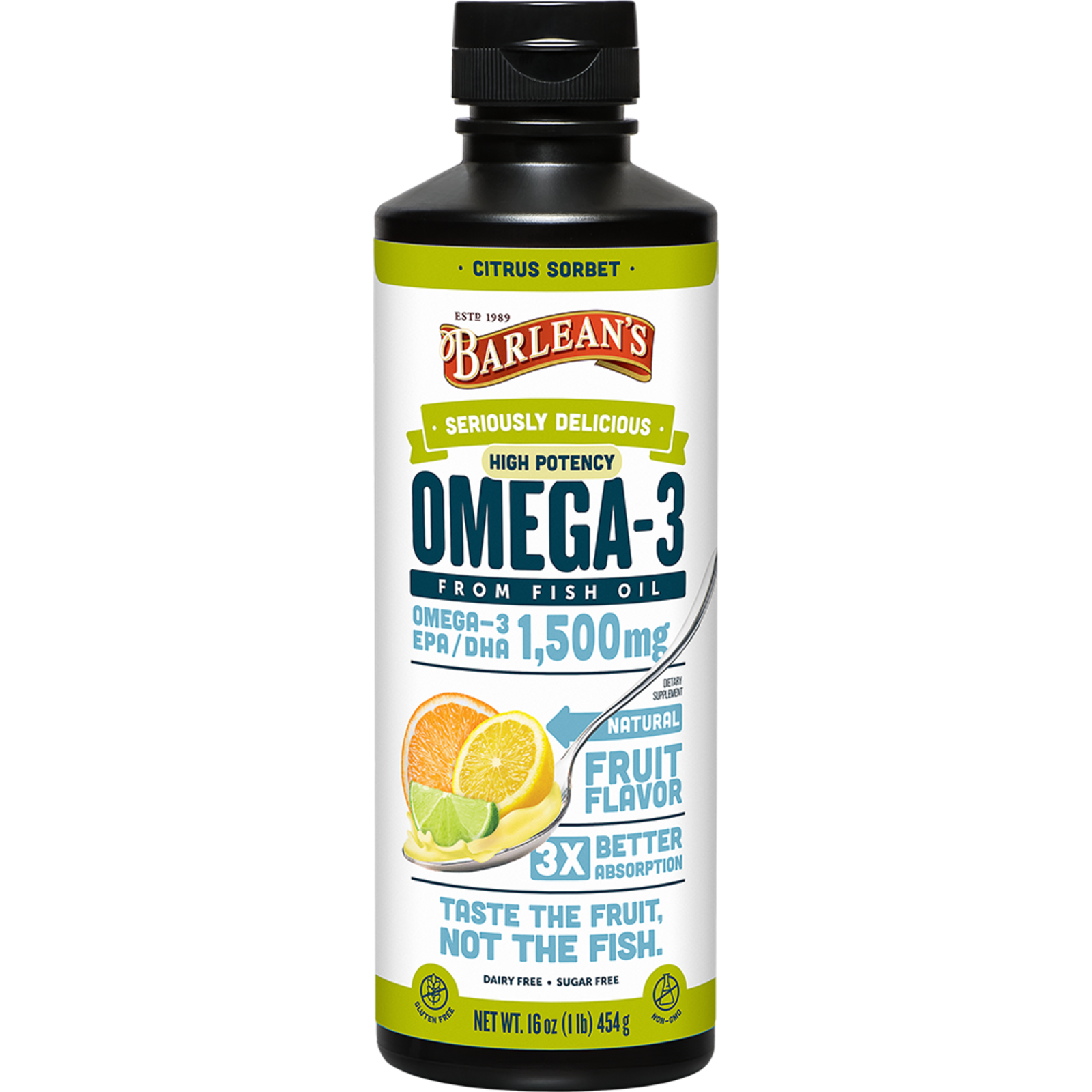 Barleans High Potency Fish Oil - Citrus Sorbet - 16oz