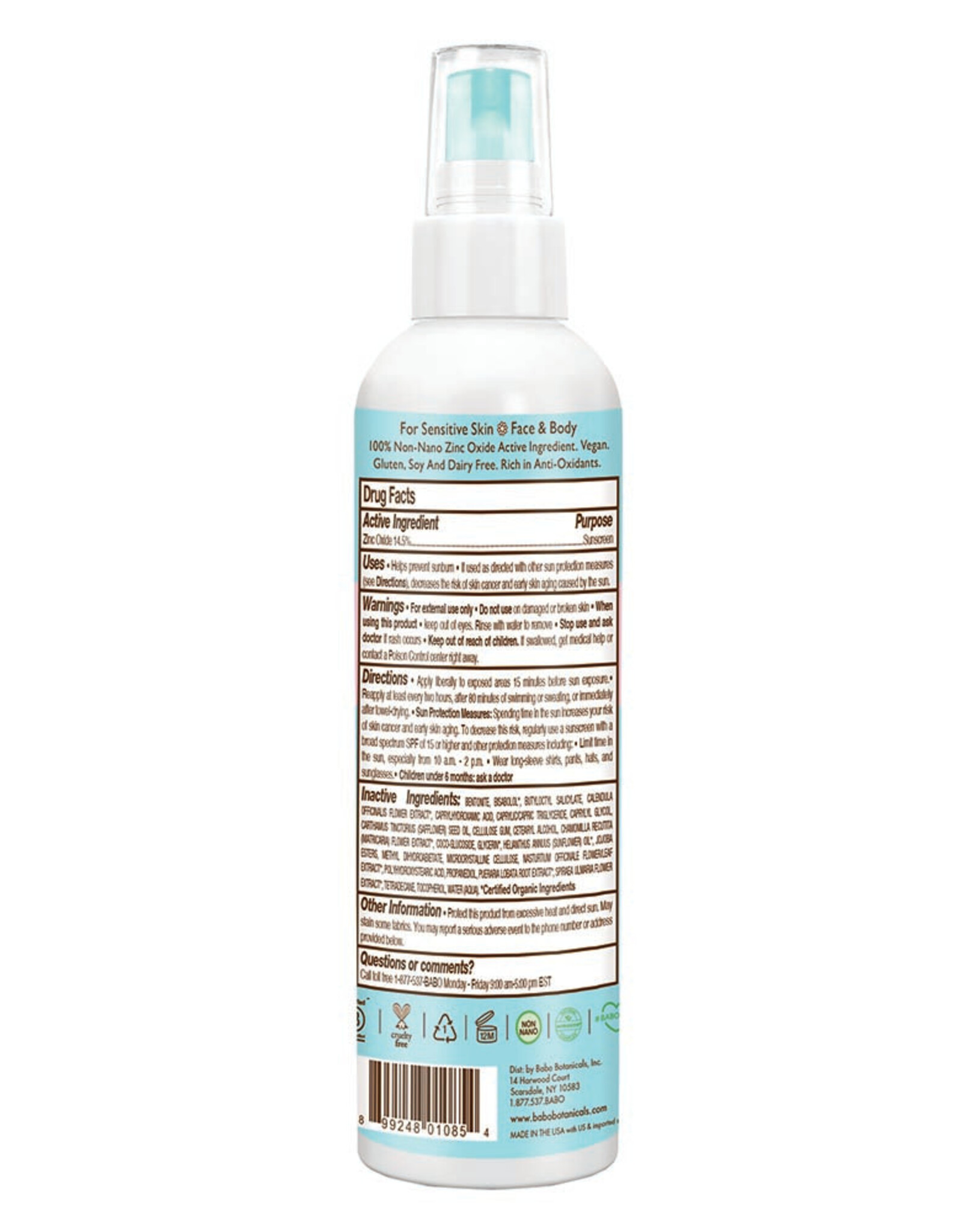 Babo Botanicals Babo Baby Skin Mineral Sunscreen Spray - SPF30 - 6oz