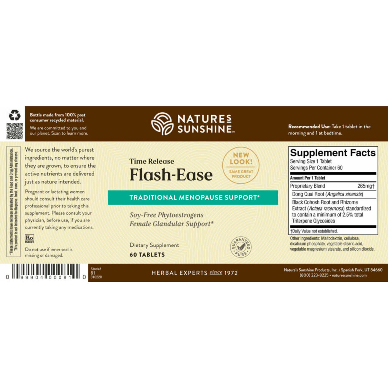 Nature's Sunshine Flash Ease T/R (60 Tabs)*