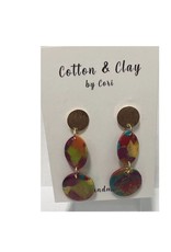 Cotton & Clay Clay Earrings  Drop Circle multi