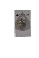 Orgone Energy Fields Orgonite Necklace Blue Kyanite, Yellow Aveturine, Blue Sapphire, Shungite Brass Shavings Small
