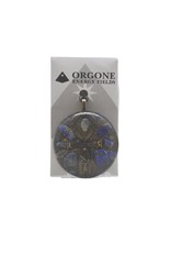 Orgone Energy Fields Orgonite Necklace Lapis Lazuli, Shungite, Brass Egyptain Ankh Brass Shavings Large
