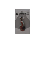 Orgone Energy Fields Orgonite Necklace Turquoise, Red Jasper, Shungite, Brass Shavings Medium