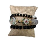 Black with Flower Bracelet
