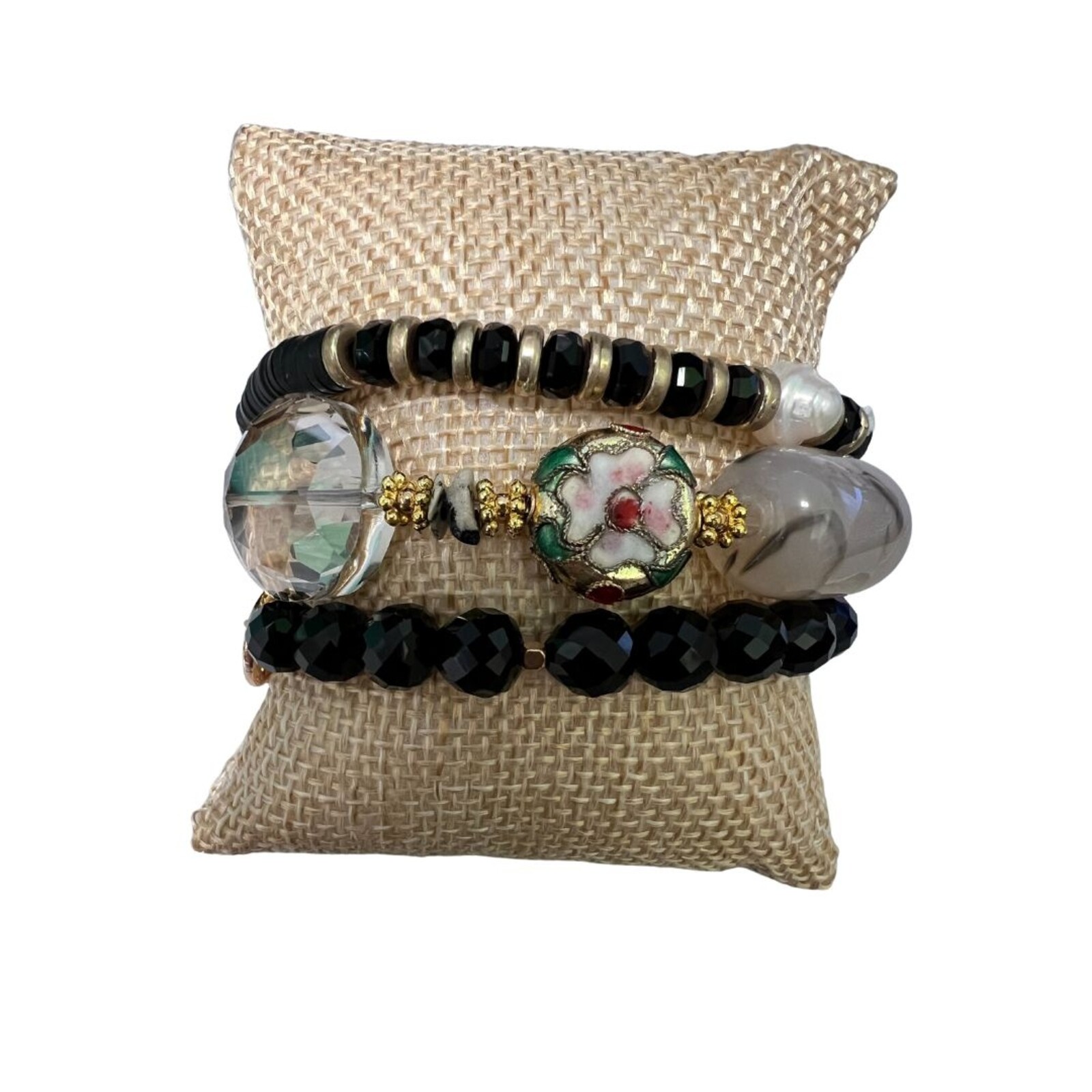 Black with Flower Bracelet