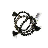 Black & Gold Bracelet w/Tassels