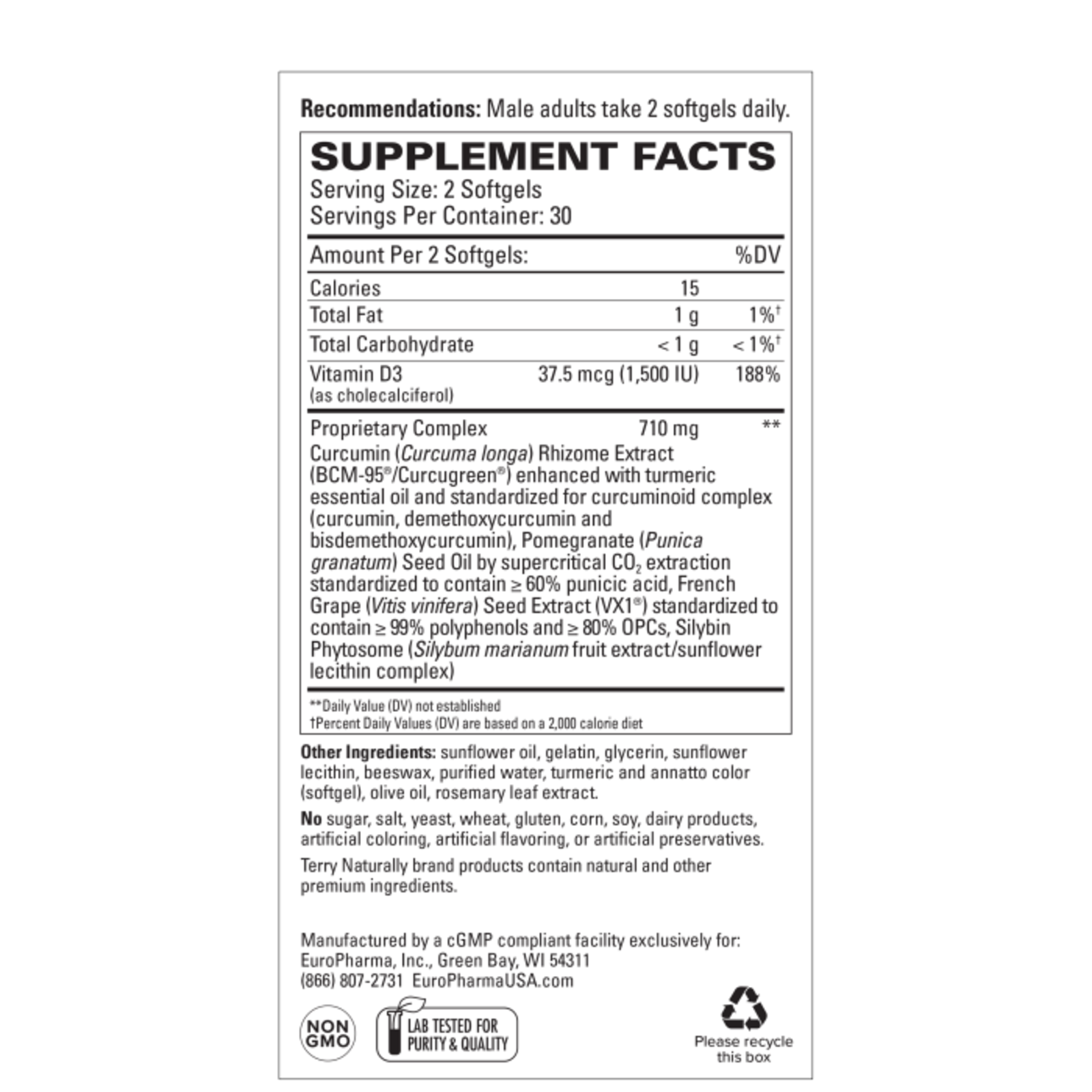 Terry Naturally Healthy PSA Levels - 60 softgels