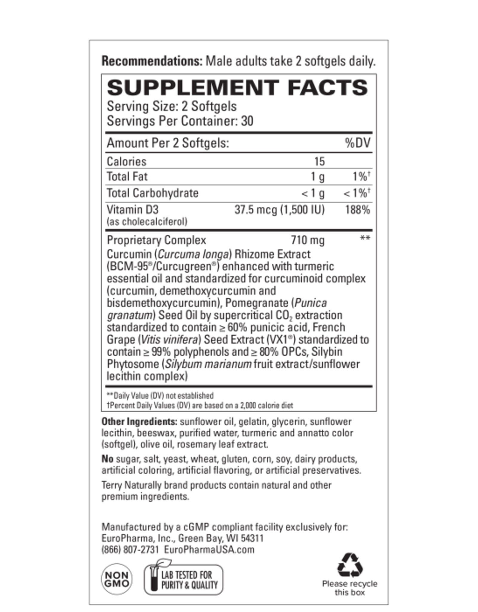 Terry Naturally Healthy PSA Levels - 60 softgels