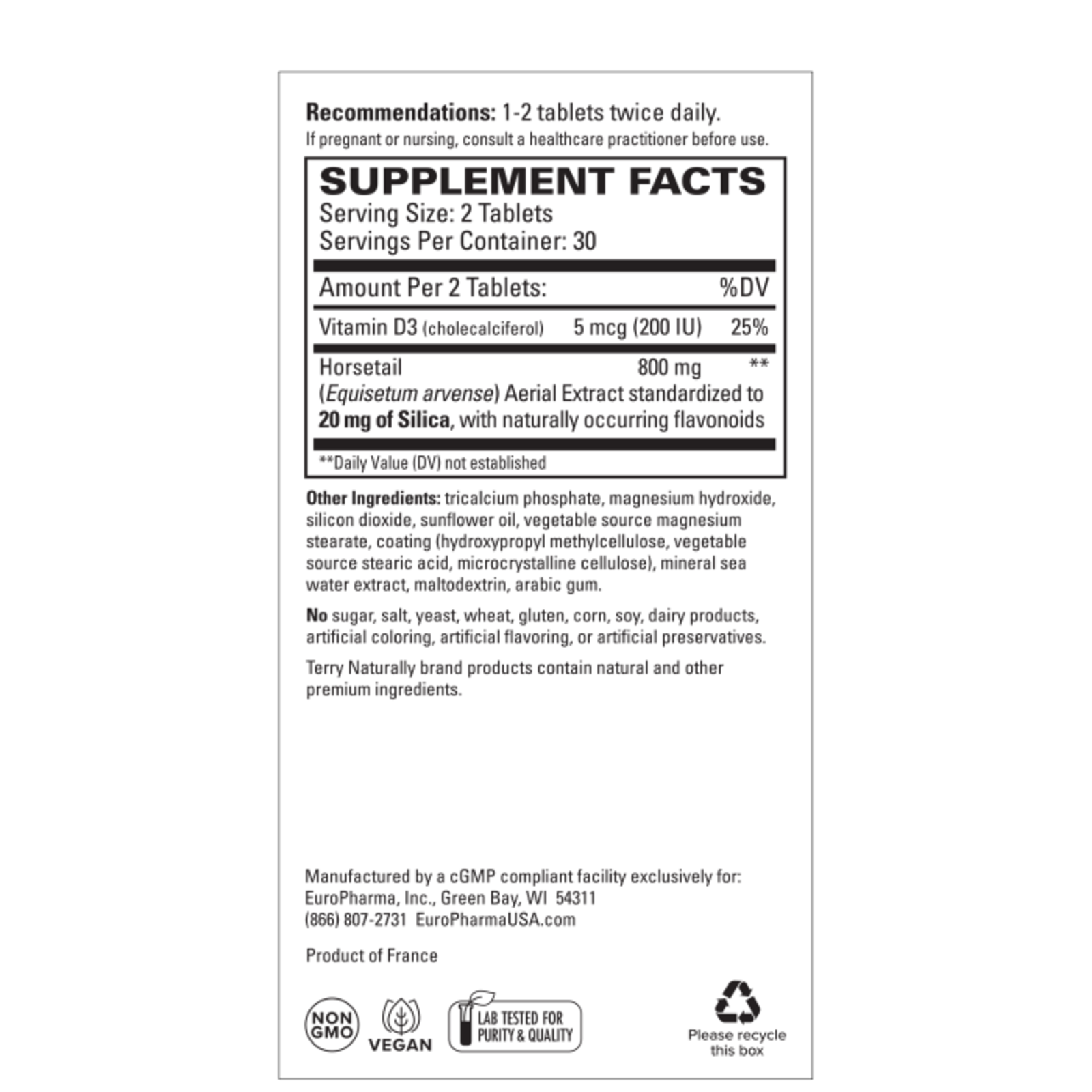 Terry Naturally Silica-20 - 60 tab