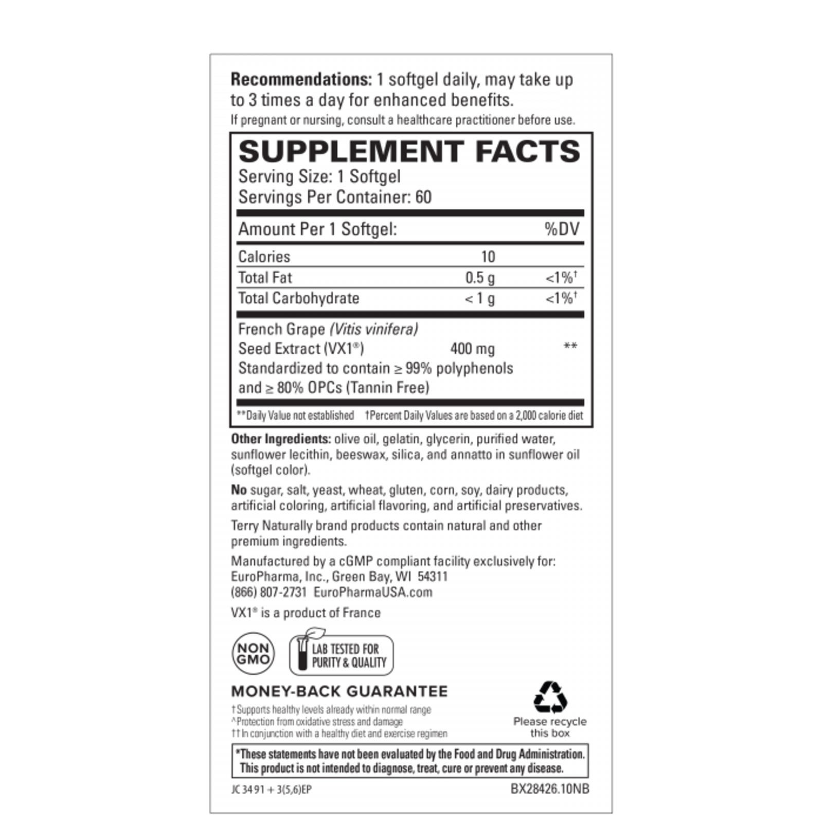Terry Naturally Clinical OPC Extra Strength 400mg - 60 softgels