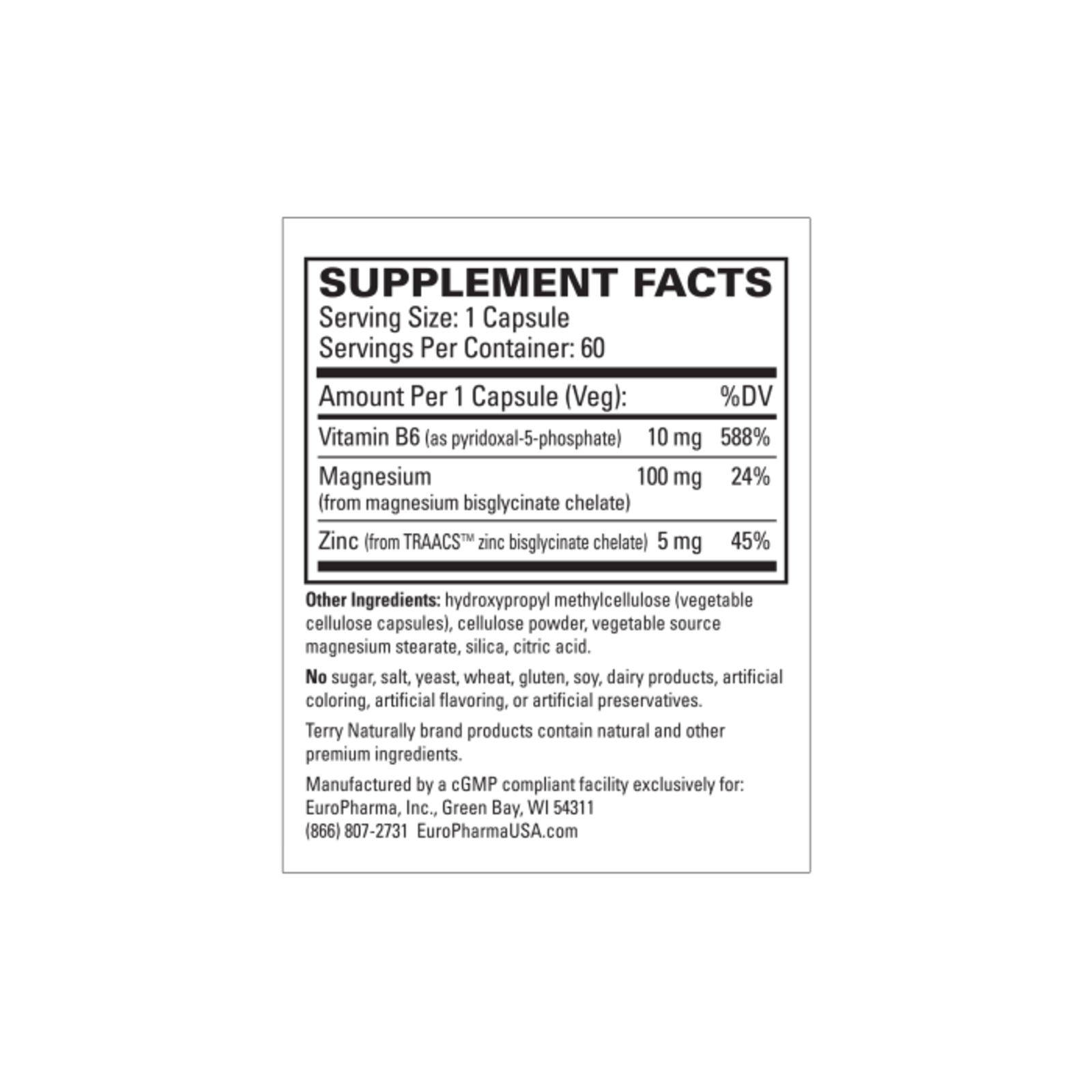 Terry Naturally BioActive Magnesium Complex - 60 caps